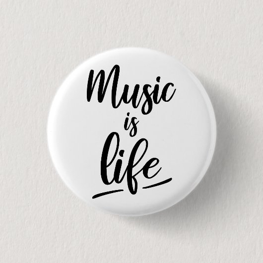 Muziek is leven ronde button 3,2 cm (Voorkant)