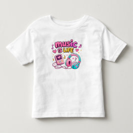 🎵 Muziek Is Leven Roze Hart Peuter Outfit 🎵 Kinder Shirts