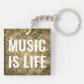 Muziek is leven sleutelhanger (Achterkant)