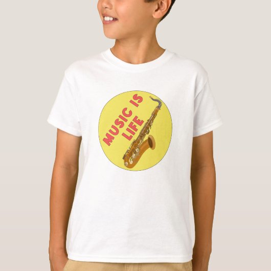 Muziek is leven t-shirt (Voorkant)