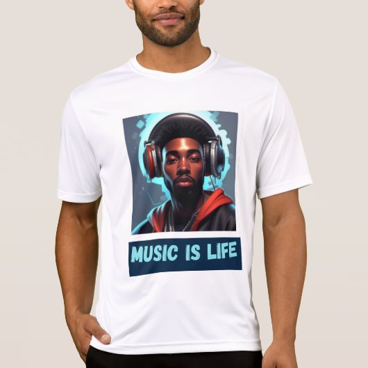 Muziek is leven t-shirt (Voorkant)