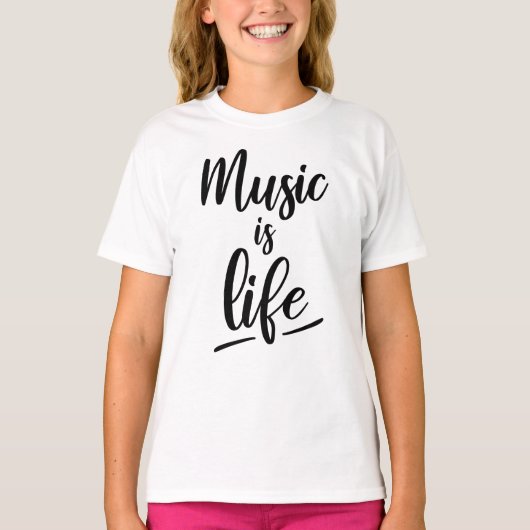 Muziek is leven t-shirt (Voorkant)