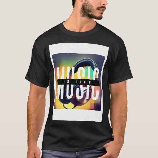 Muziek is leven t-shirt (Voorkant)