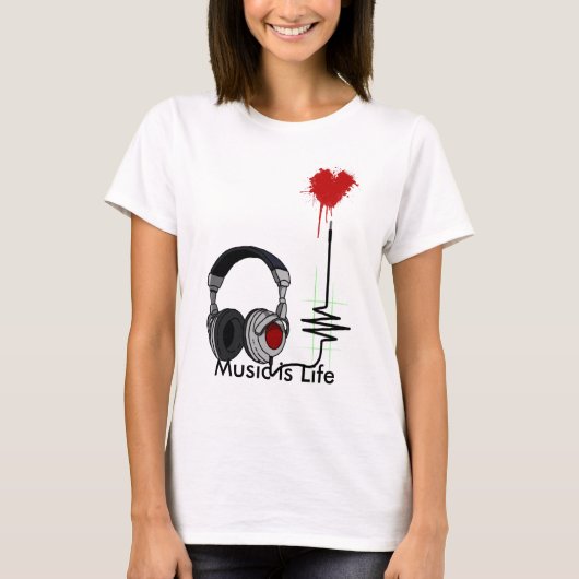 Muziek is leven t-shirt (Voorkant)