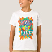 Muziek is leven t-shirt (Voorkant)