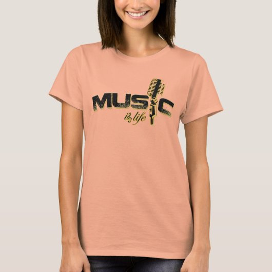 Muziek is leven t-shirt (Voorkant)