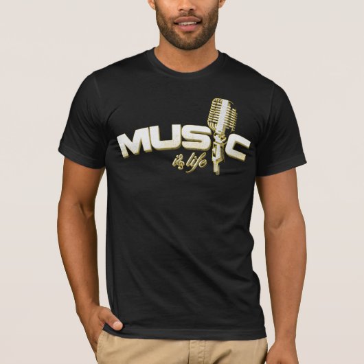 Muziek is leven t-shirt (Voorkant)