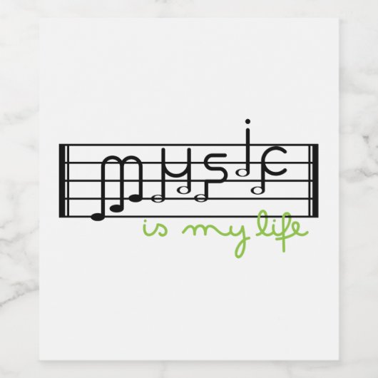 Muziek is leven wijn etiket (Enkel label)