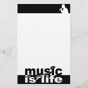 Muziek is levensbriefpapier, pas aan briefpapier
