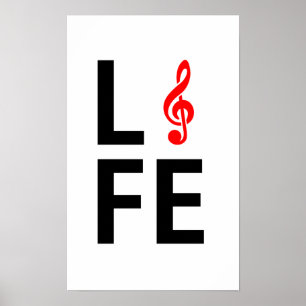 Muziek is levensillustratie. poster