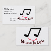 Muziek is levensmuziek visitekaartje (Voorkant / Achterkant)