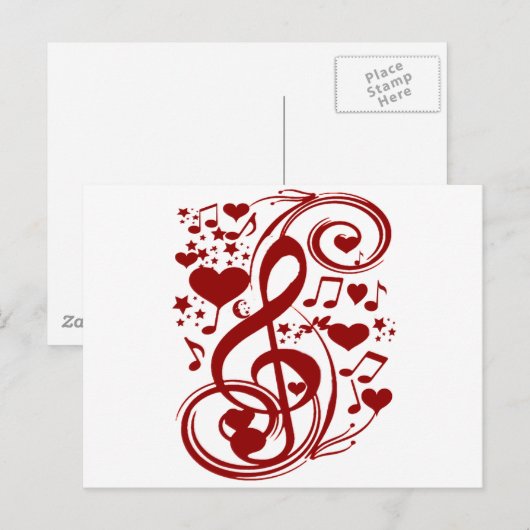 Muziek is liefde_ briefkaart (Voorkant / Achterkant)