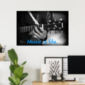 Muziek is Life Guitar poster (Thuiskantoor)