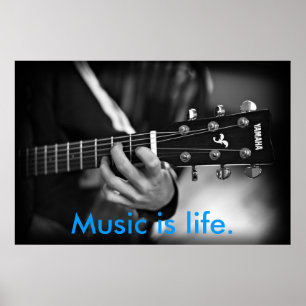 Muziek is Life Guitar poster
