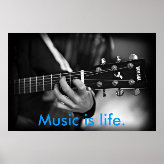 Muziek is Life Guitar poster (Voorkant)