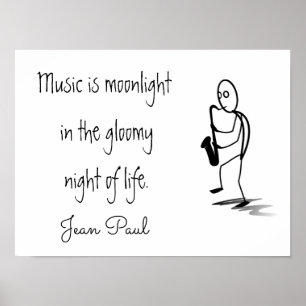 Muziek is maanlicht in de sombere nacht van het le poster