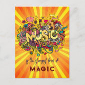 Muziek is magische Quote Art Briefkaart (Voorkant)