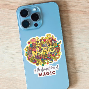 Muziek is magische Quote Art Sticker