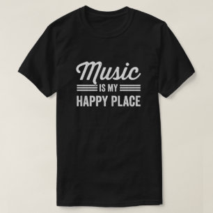 Muziek is mijn blije plek muziekliefhebber t-shirt