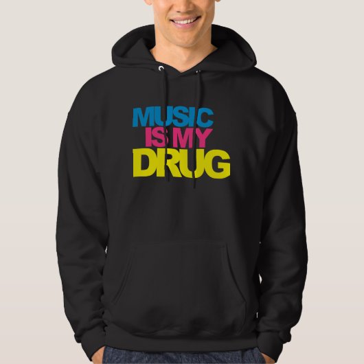 Muziek is mijn drugs hoodie (Voorkant)