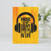 Muziek is mijn eigen omgeving bedankkaart (Staand voorkant)