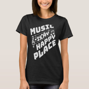 Muziek is mijn gelukkige plek t-shirt