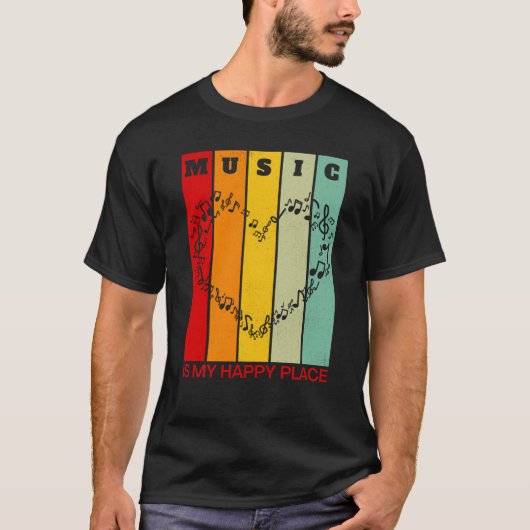Muziek is Mijn Happy Place Valentijn Musician Sing T-shirt (Voorkant)