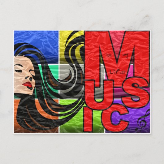 Muziek is mijn leven briefkaart (Voorkant)