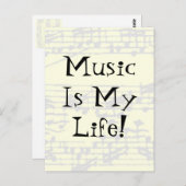 Muziek is mijn leven briefkaart (Voorkant / Achterkant)
