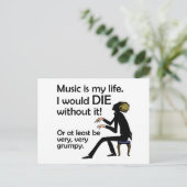 Muziek is mijn leven briefkaart (Staand voorkant)