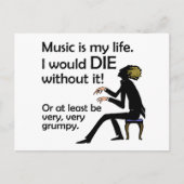 Muziek is mijn leven briefkaart (Voorkant)