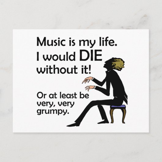 Muziek is mijn leven briefkaart (Voorkant)