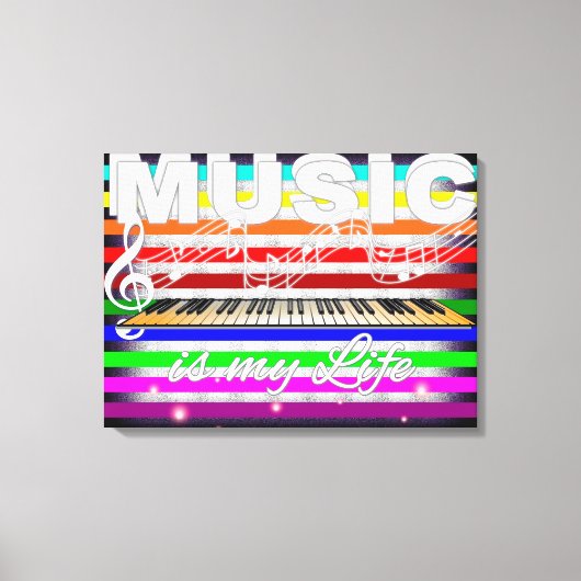 Muziek is mijn leven canvas afdruk (Voorkant)