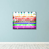 Muziek is mijn leven canvas afdruk (Insitu (Houten vloer))