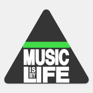 Muziek is mijn leven groen sticker