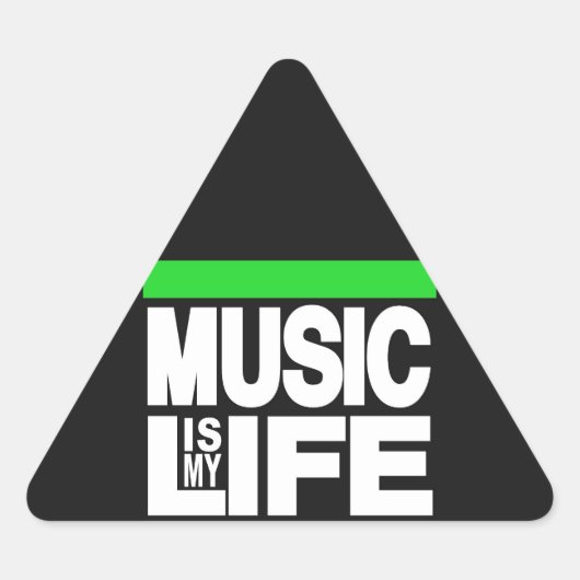 Muziek is mijn leven groen sticker (Voorkant)
