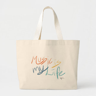 Muziek is mijn leven grote tote bag