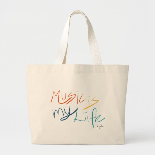 Muziek is mijn leven grote tote bag (Voorkant)