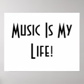 Muziek is mijn leven in het wit II Poster (Voorkant)