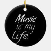 Muziek is mijn leven keramisch ornament (Achterkant)