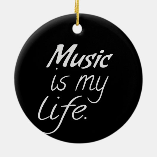 Muziek is mijn leven keramisch ornament (Achterkant)