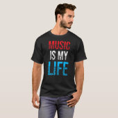 Muziek is mijn leven lang live rock-'n-roll t-shirt (Voorkant volledig)