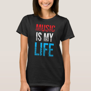 Muziek is mijn leven lang live rock-'n-roll t-shirt