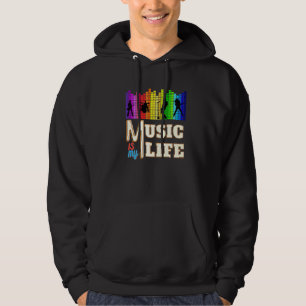 Muziek is mijn leven met gitarist, Singer, Piano P Hoodie