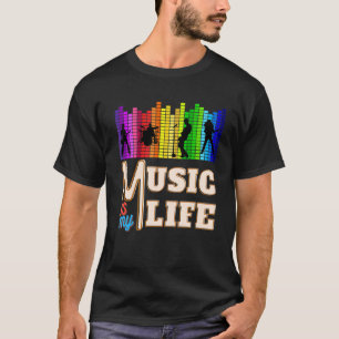 Muziek is mijn leven met gitarist Singer Piano Pla T-shirt