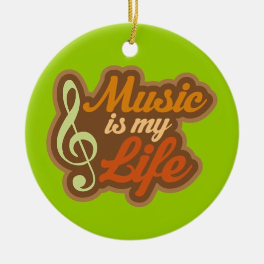 Muziek is mijn leven ornament kerstcadeau (Voorkant)