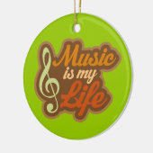 Muziek is mijn leven ornament kerstcadeau (Links)