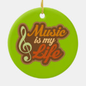 Muziek is mijn leven ornament kerstcadeau (Achterkant)