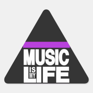 Muziek is mijn leven Paars Sticker