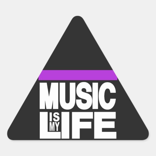 Muziek is mijn leven Paars Sticker (Voorkant)